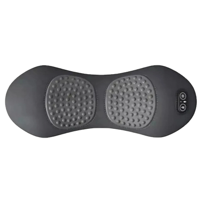 zero2cart electric lumbar support pillow in grey with textured massage nodes, heat therapy, and control buttons.