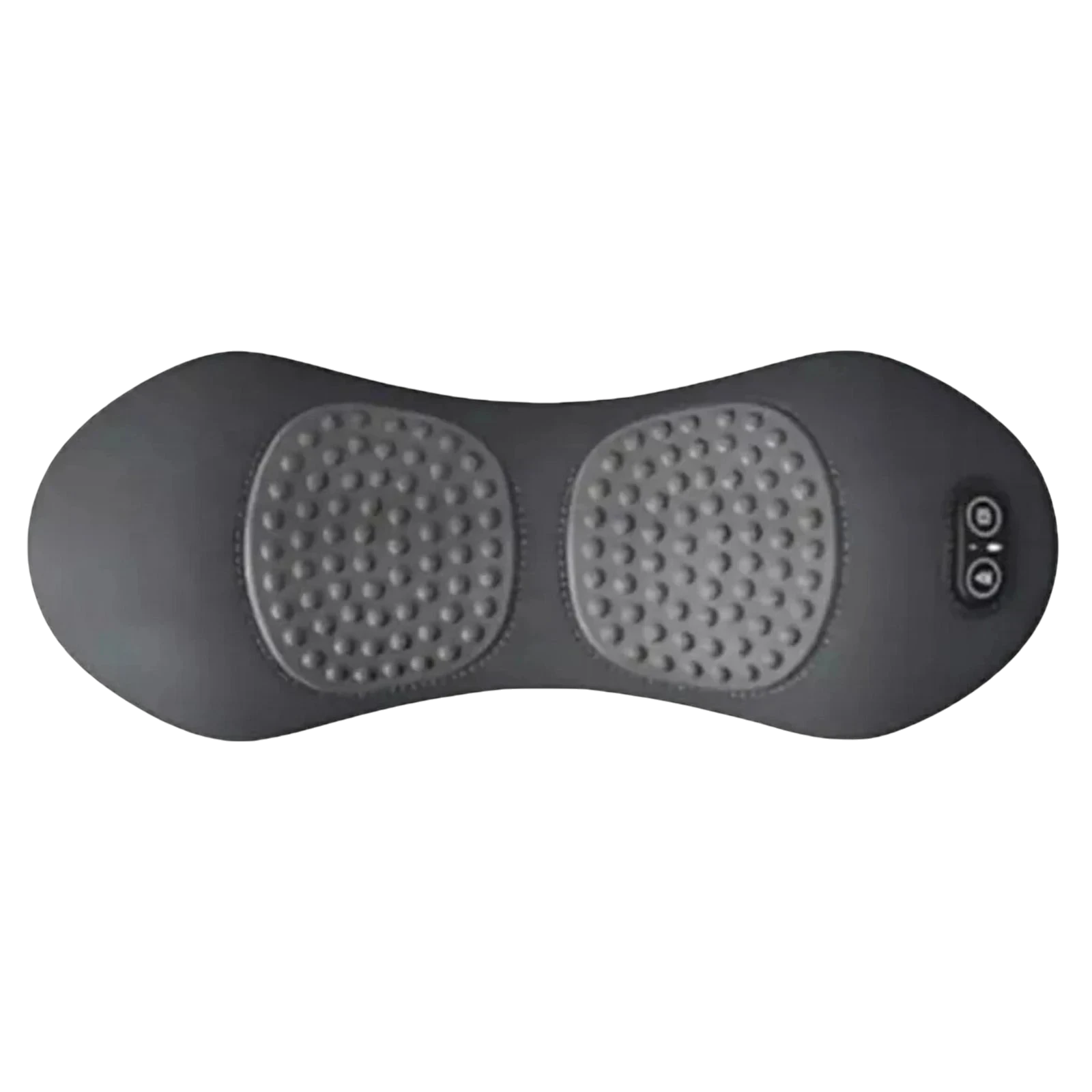 zero2cart electric lumbar support pillow in grey with textured massage nodes, heat therapy, and control buttons.