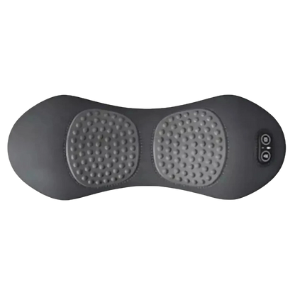 zero2cart electric lumbar support pillow in grey with textured massage nodes, heat therapy, and control buttons.