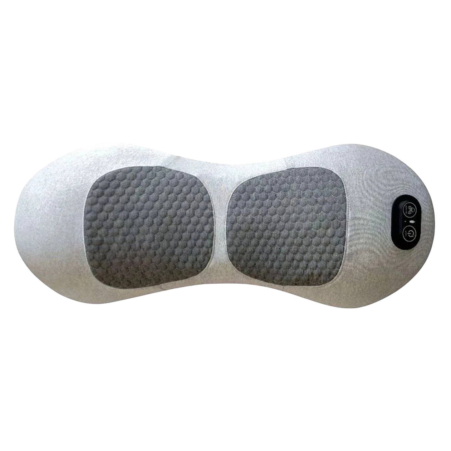 zero2cart electric lumbar support pillow in grey with memory foam, vibration massage, and heat therapy features.