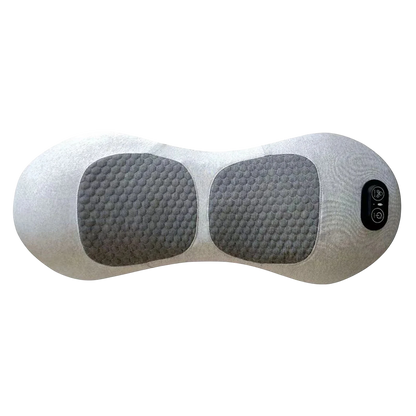 zero2cart electric lumbar support pillow in grey with memory foam, vibration massage, and heat therapy features.