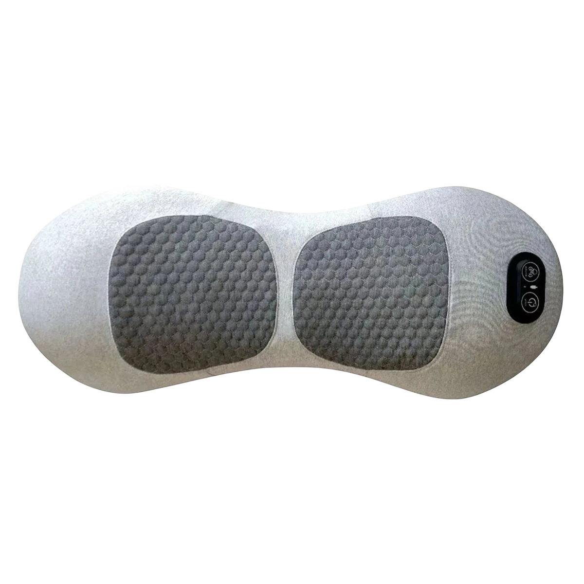 zero2cart electric lumbar support pillow in grey with memory foam, vibration massage, and heat therapy features.