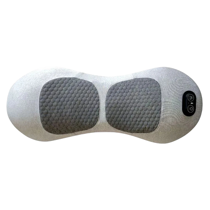 zero2cart electric lumbar support pillow in grey with memory foam, vibration massage, and heat therapy features.