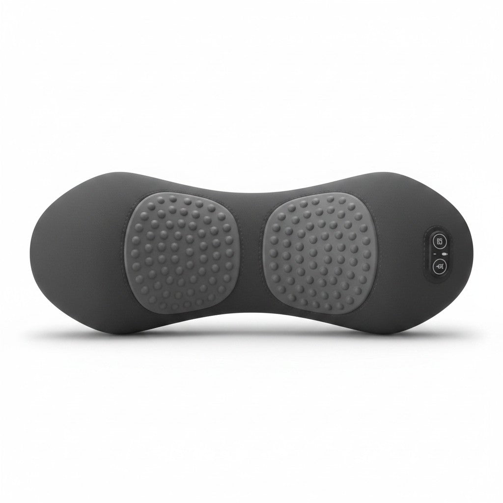 zero2cart 3-in-1 electric lumbar support pillow in dark grey with textured massage nodes and integrated controls