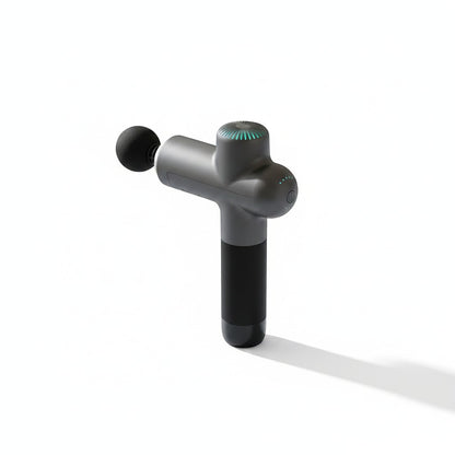 zero2cart electric massage gun in dark grey with a black handle for deep muscle relief and post-workout recovery