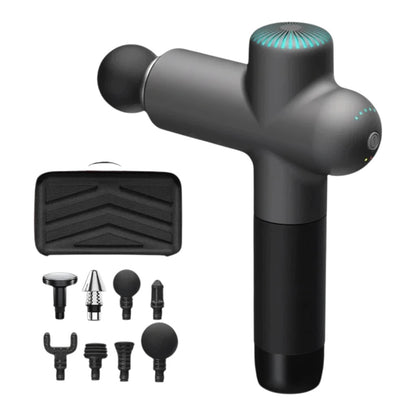 zero2cart electric massage gun with multiple interchangeable heads and a carrying case for deep muscle recovery
