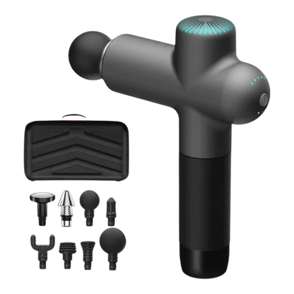 zero2cart electric massage gun with multiple interchangeable heads and a carrying case for deep muscle recovery