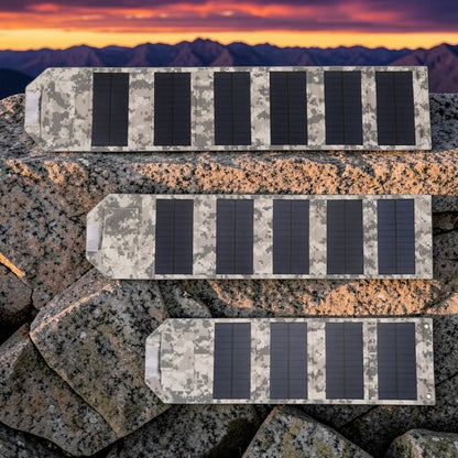 zero2cart camouflage foldable solar charging panels in 60W, 80W, and 100W power variants for outdoor use.