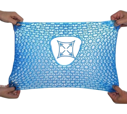 zero2cart blue U-shaped gel seat cushion with a flexible honeycomb structure for cooling and pressure relief