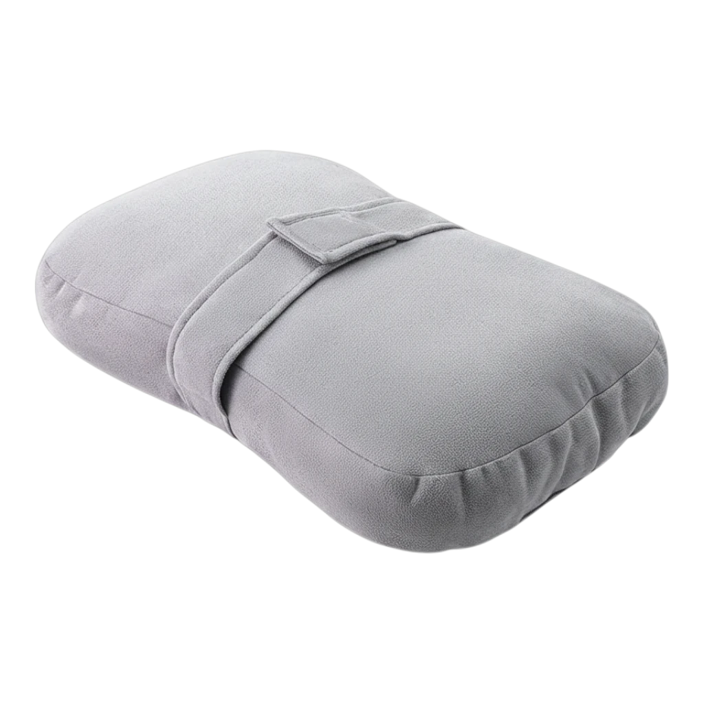 zero2cart grey side sleeper knee pillow with a soft polyester cover and adjustable strap for ergonomic support