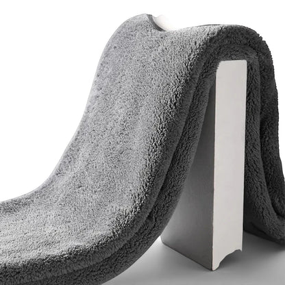 zero2cart grey microfiber car drying towel with a soft plush texture for cleaning and wiping surfaces