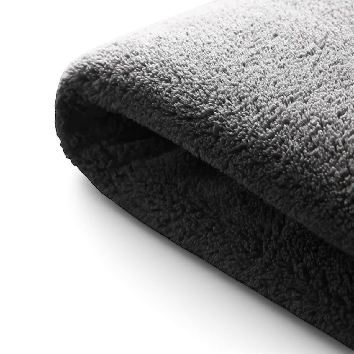 zero2cart grey microfiber car drying towel with soft plush texture for cleaning and wiping