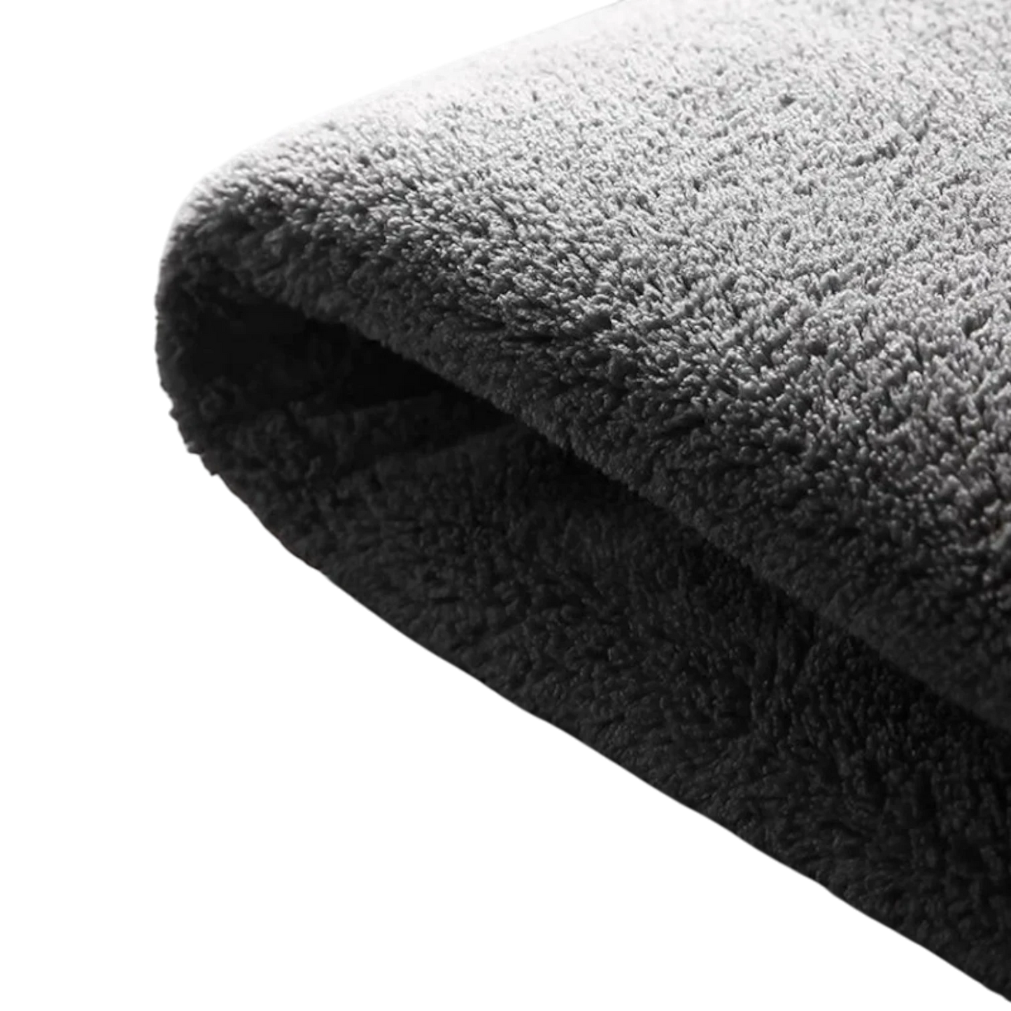 zero2cart grey microfiber car drying towel with soft plush texture for cleaning and wiping