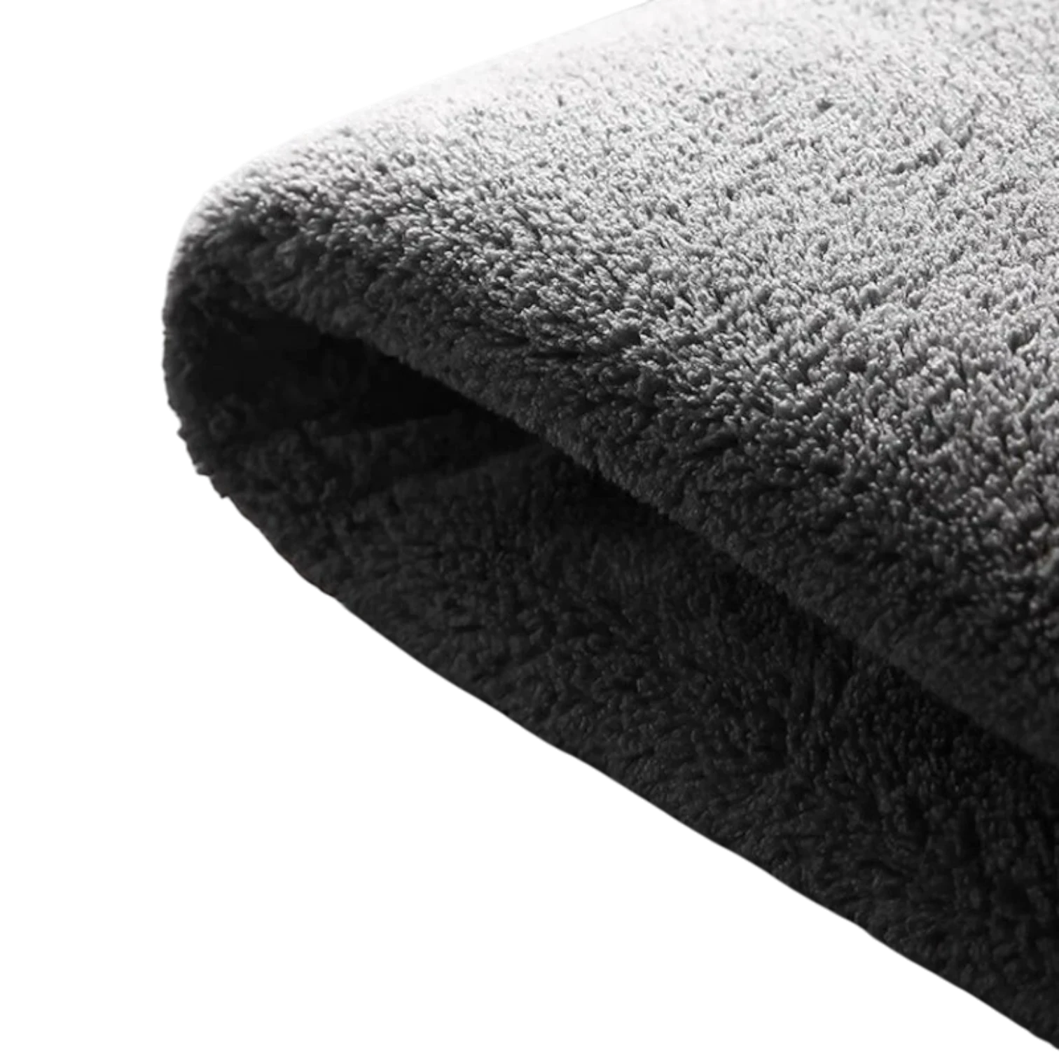 zero2cart grey microfiber car drying towel with soft plush texture for cleaning and wiping