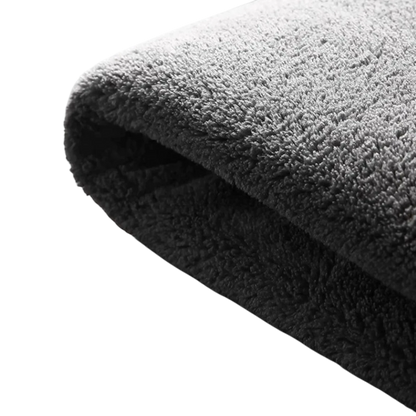 zero2cart grey microfiber car drying towel with soft plush texture for cleaning and wiping