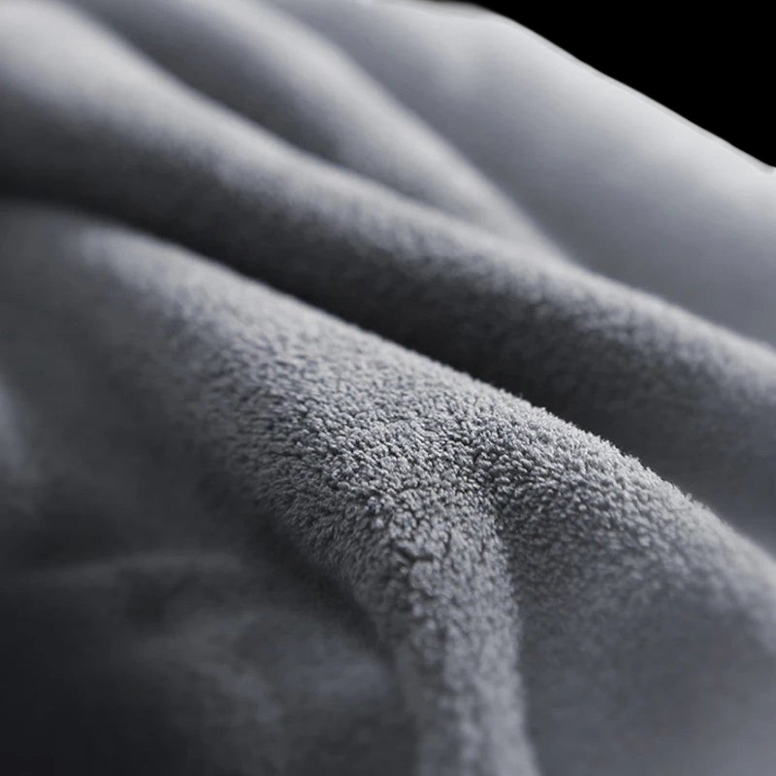 zero2cart grey microfiber car drying towel with a soft, plush texture for effective cleaning and wiping