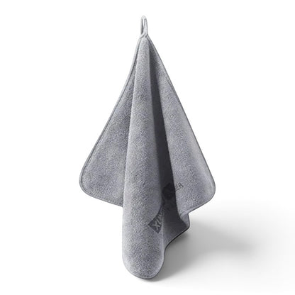 zero2cart grey microfiber car drying towel with a hanging loop for convenient storage and daily cleaning tasks