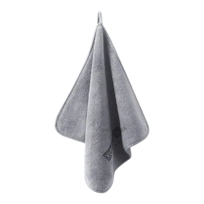 zero2cart grey microfiber car drying towel with a hanging loop for convenient storage and daily cleaning tasks