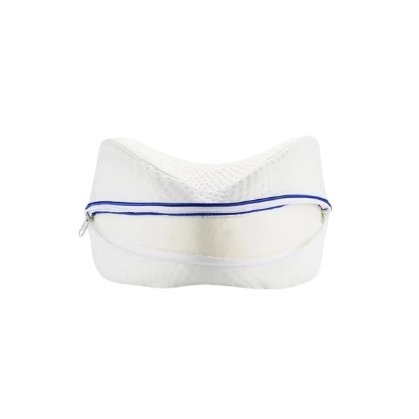zero2cart heart-shaped white memory foam leg pillow with a zippered polyester cover for side sleeper comfort