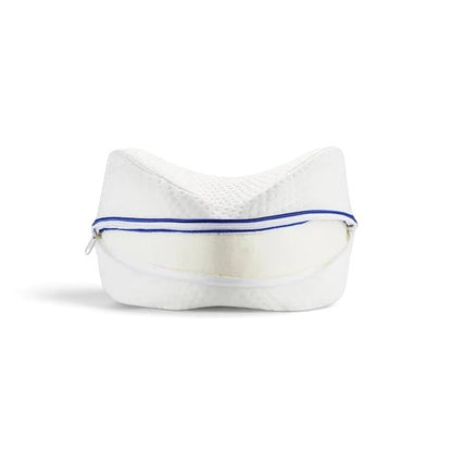 zero2cart heart-shaped white memory foam leg pillow with a zippered polyester cover for side sleeper comfort