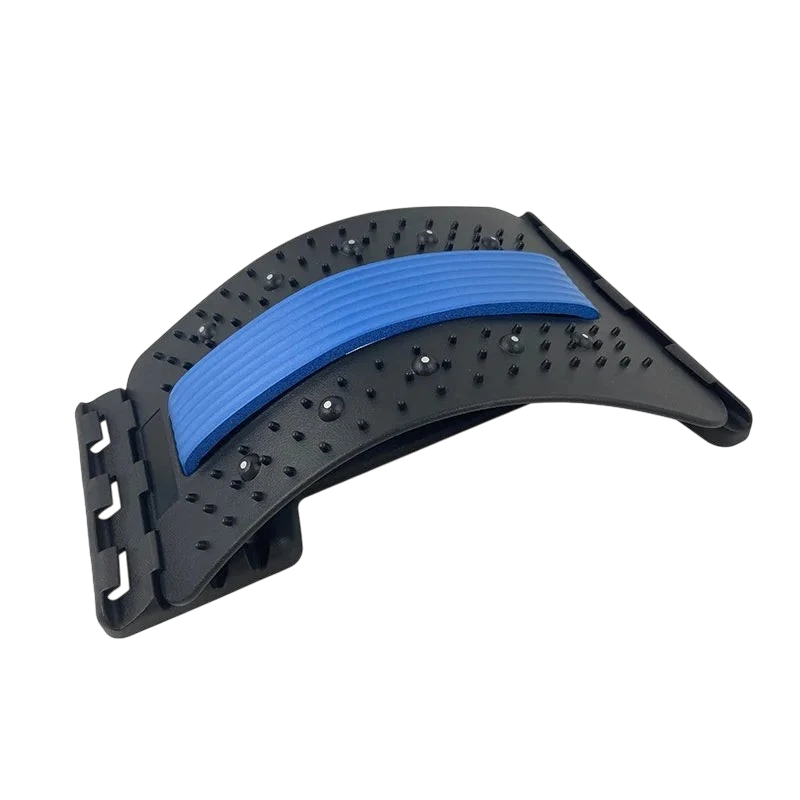 zero2cart black and blue lumbar back stretching support with acupressure nodes for manual relaxation