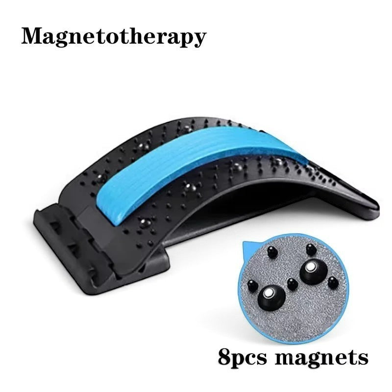 zero2cart black and blue lumbar back stretching support with 8 magnetic massage points for daily relaxation