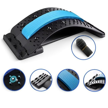zero2cart lumbar back stretching support with blue foam cushion and acupressure nodes for manual relaxation