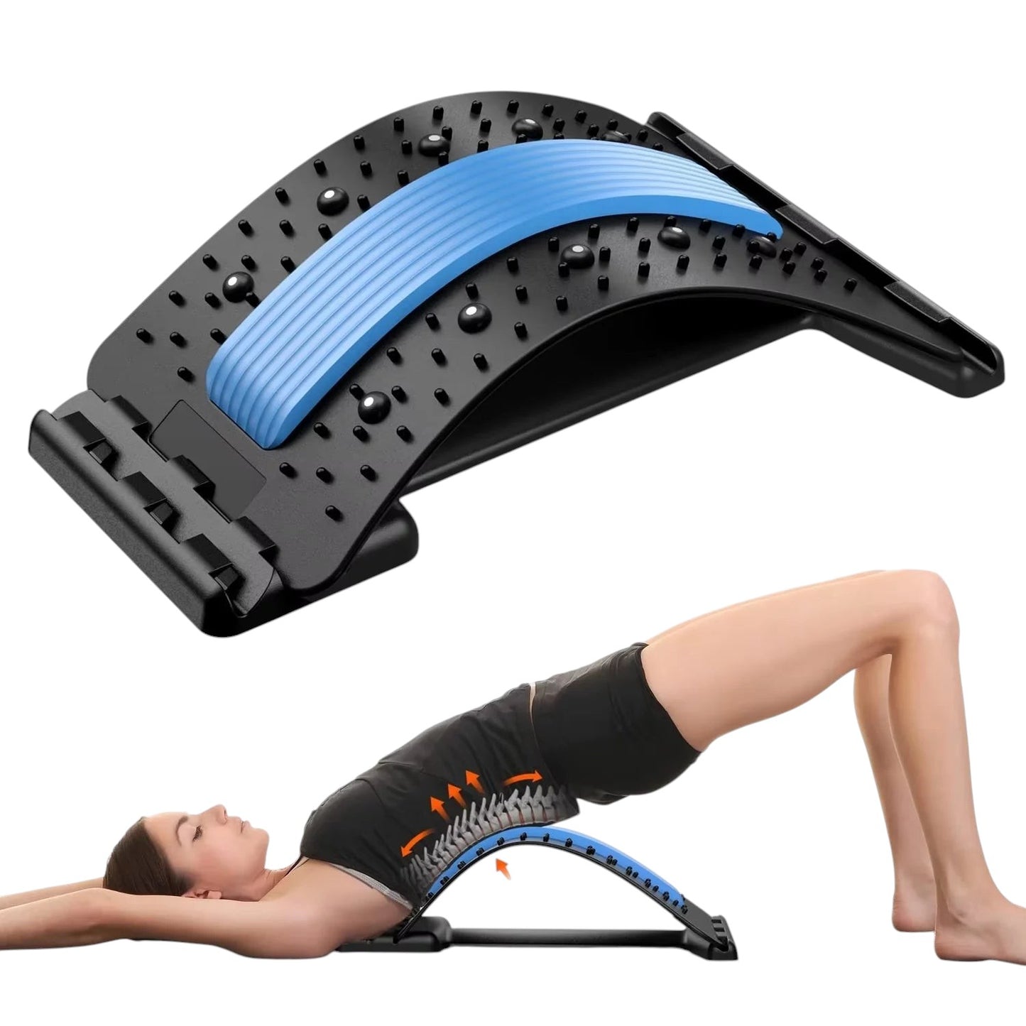 zero2cart lumbar back stretching support tool with blue and black acupressure nodes for manual relaxation and comfort
