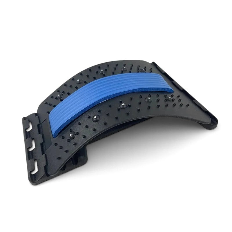zero2cart black and blue lumbar back stretching support with acupressure nodes for manual relaxation