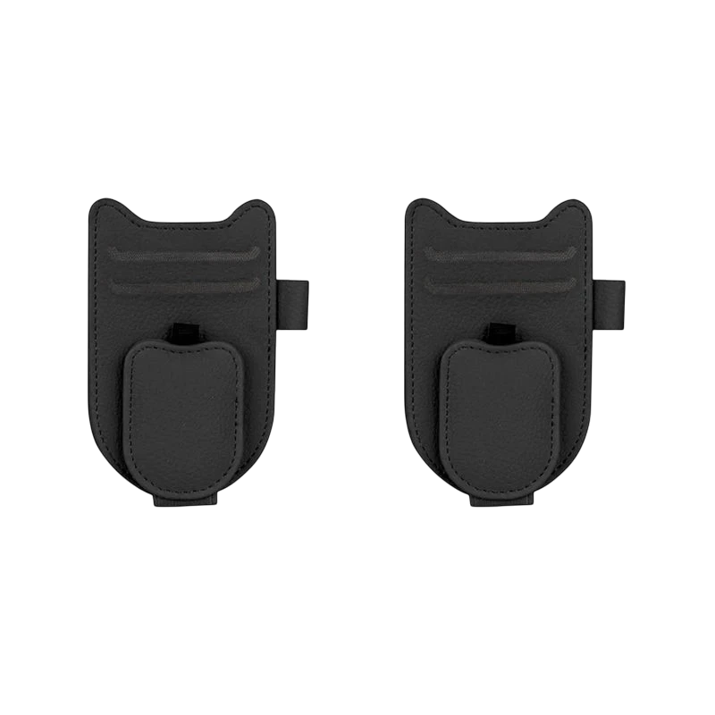 zero2cart black leatherette magnetic car sun visor glasses holder clips for secure eyewear and card storage