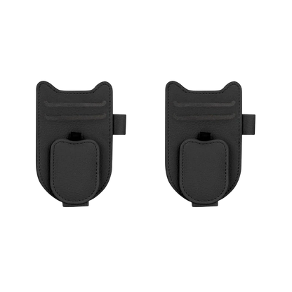 zero2cart black leatherette magnetic car sun visor glasses holder clips for secure eyewear and card storage