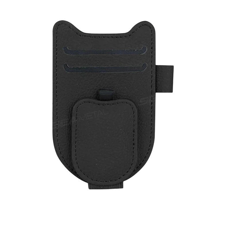 zero2cart black leatherette magnetic car sun visor sunglasses holder with card slots and pen loop