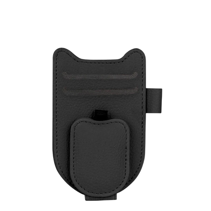 zero2cart black leatherette magnetic car sun visor sunglasses holder with card and pen storage slots