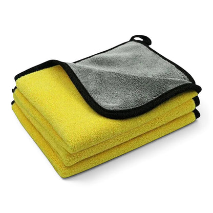 zero2cart yellow and grey microfiber cleaning towels for car washing and household surfaces