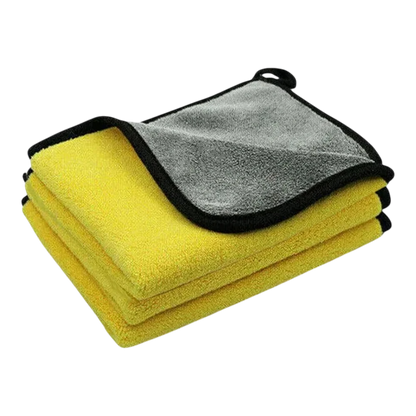 zero2cart yellow and grey microfiber cleaning towels for car washing and household surfaces