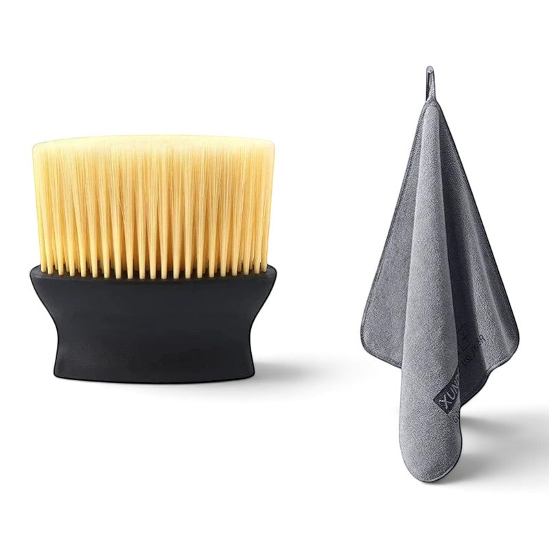 zero2cart microfiber car drying towel and soft-bristle interior cleaning brush set for automotive detailing