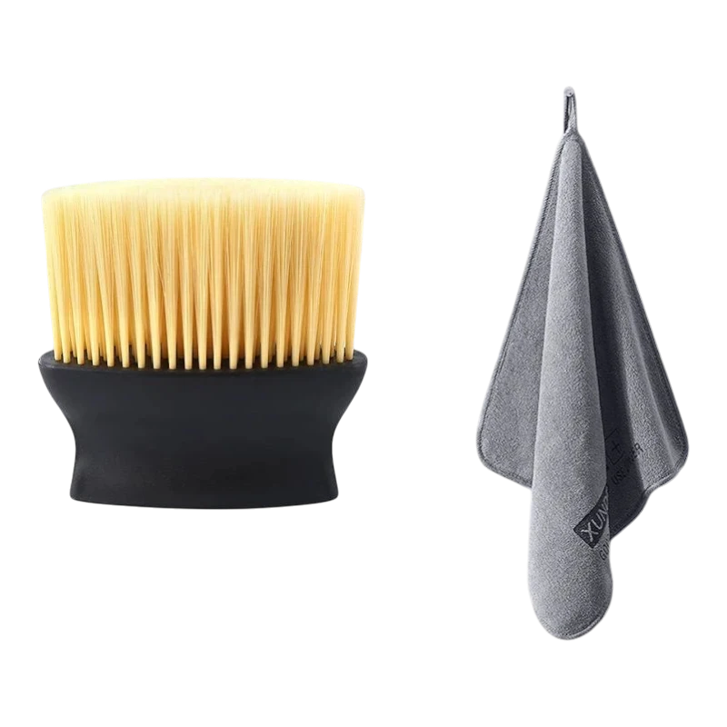 zero2cart microfiber car drying towel and soft-bristle interior cleaning brush set for automotive detailing