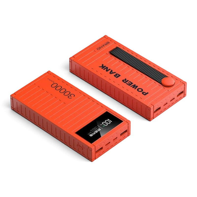 zero2cart orange high-capacity portable power bank with digital display and multiple USB output ports