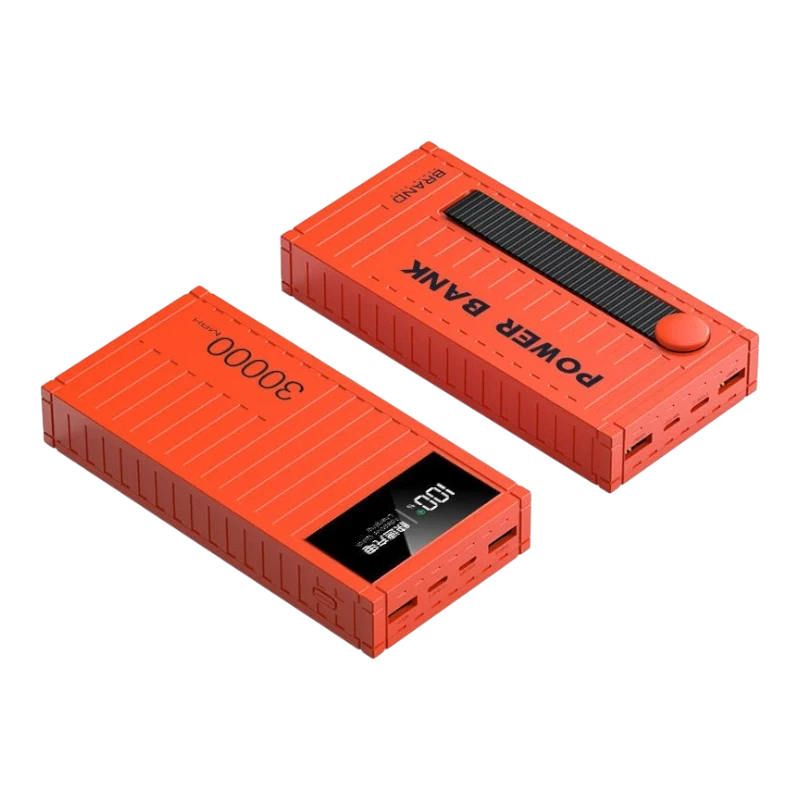 zero2cart orange high-capacity portable power bank with digital display and multiple USB output ports