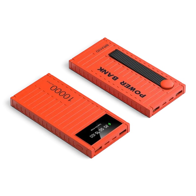 zero2cart orange portable power bank with digital battery display and multiple USB output ports