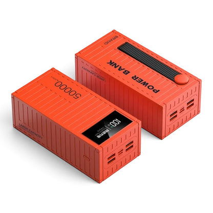 zero2cart 50000mAh portable power bank in orange with digital display and multiple USB output ports