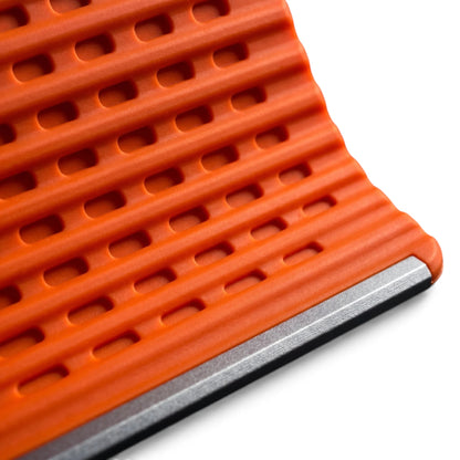 zero2cart orange foldable silicone phone stand with anti-slip textured surface for secure device viewing