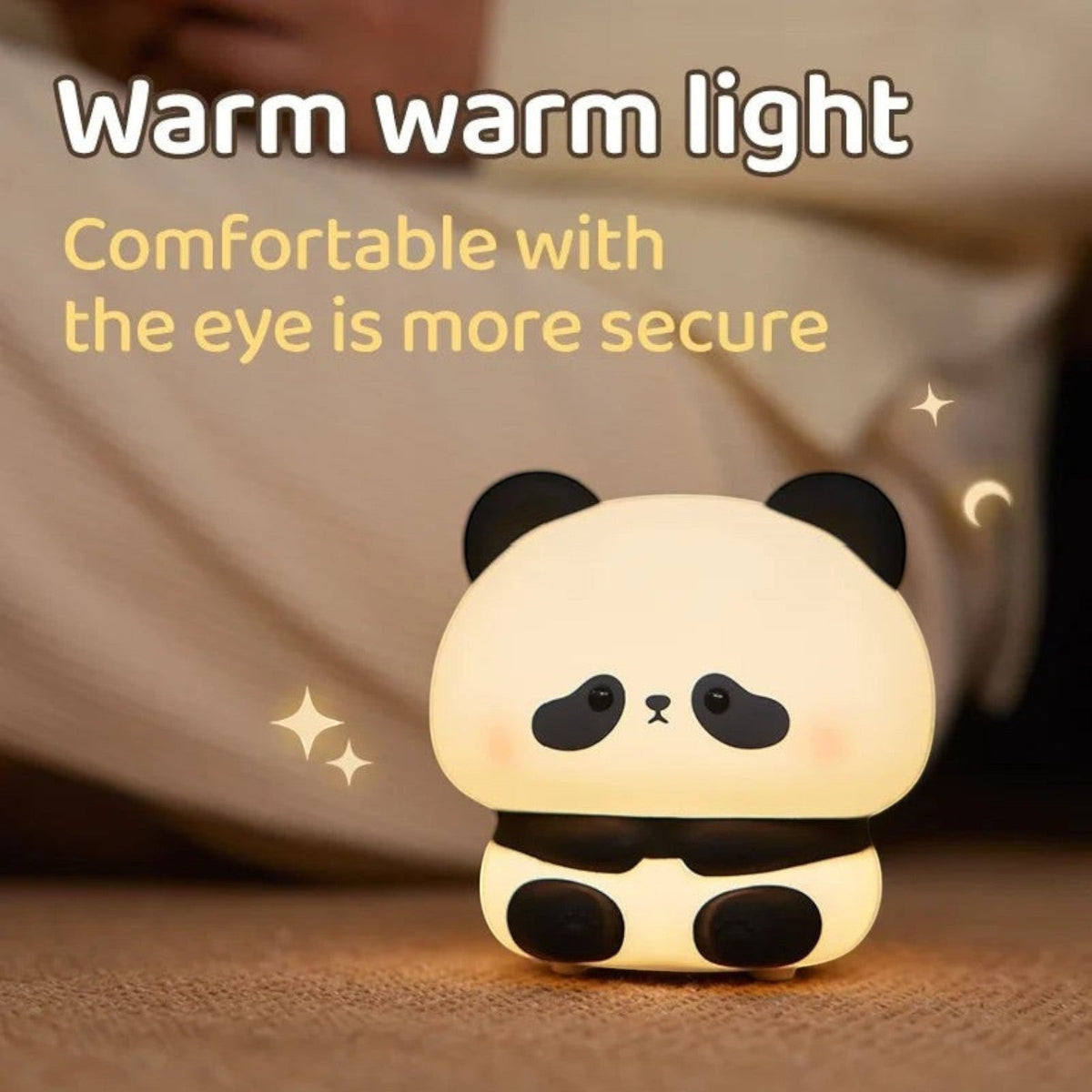zero2cart rechargeable panda night light with soft silicone body emitting a gentle warm glow for nursery decor