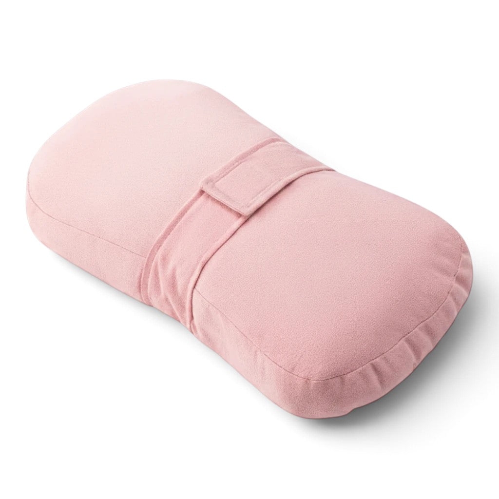 zero2cart light pink side sleeper knee pillow with a soft polyester cover and adjustable strap for body support