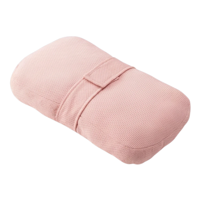 zero2cart pink side sleeper knee pillow with a textured polyester cover and adjustable strap for body support