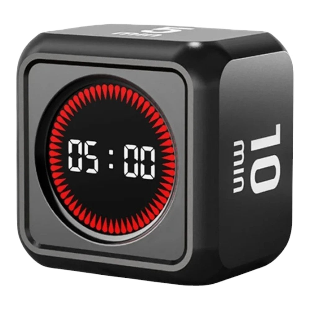zero2cart black mini digital flip timer with LCD display and gravity sensor for productivity and Pomodoro sessions.