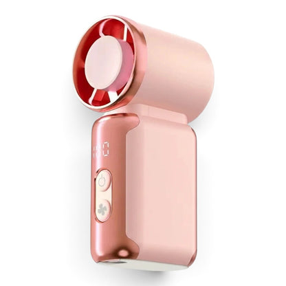 zero2cart portable pink bladeless mini fan with digital display and simple button controls for desk cooling