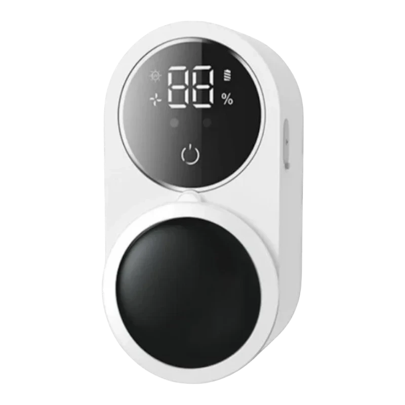 zero2cart portable white toothbrush sterilizer case with LED display, drying function, and dual-slot design.