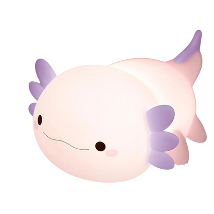 zero2cart rechargeable purple axolotl night light with a soft glowing cartoon design for nurseries and bedrooms