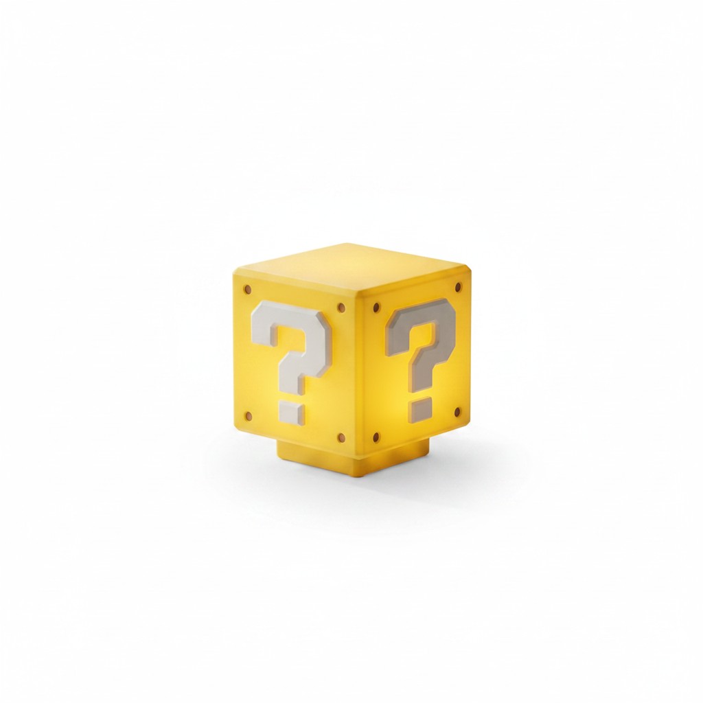 zero2cart yellow question mark block LED night light with 3D design for gaming room decor